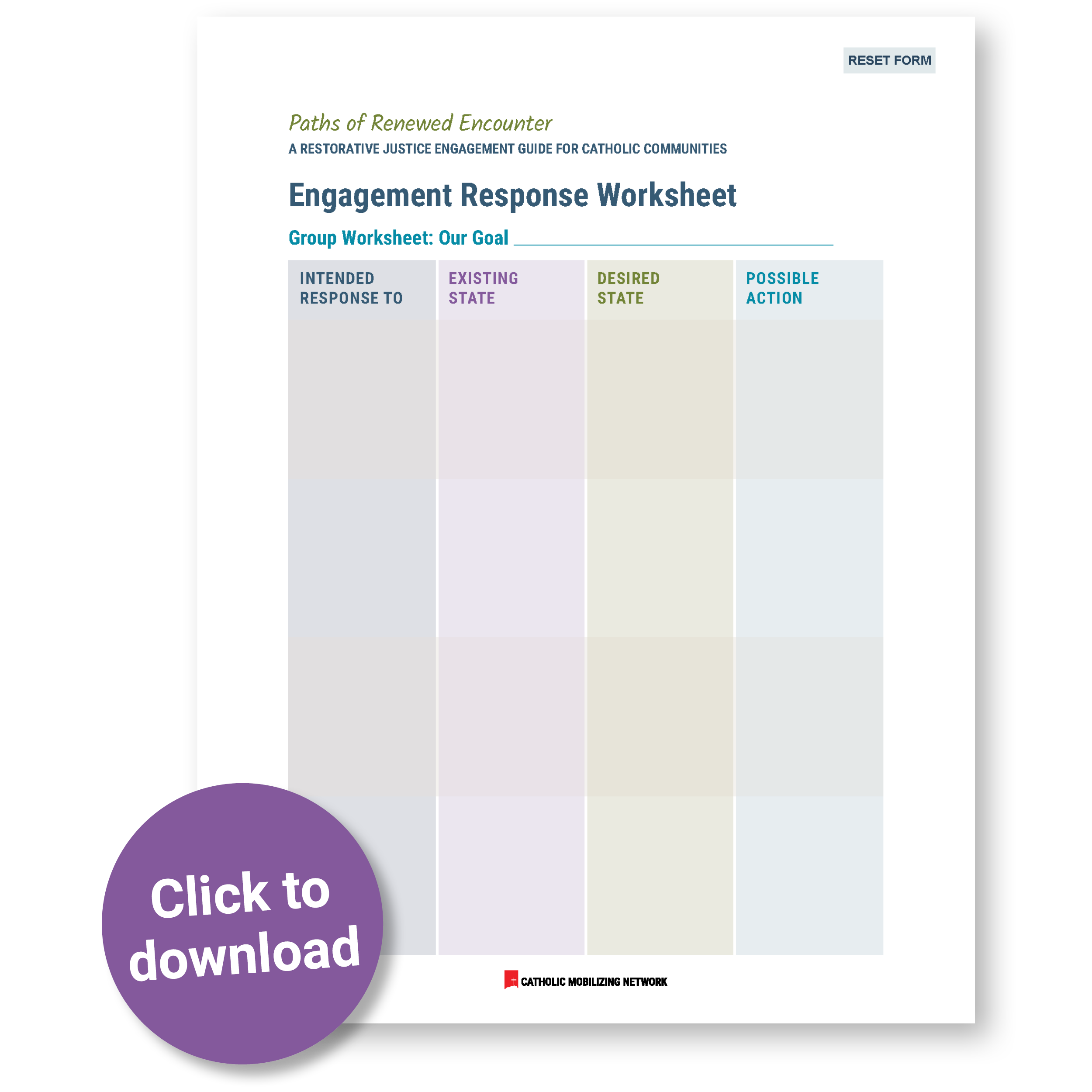 Engagement Response Worksheet -- Click to download as PDF