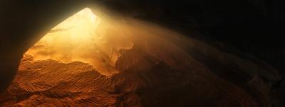 Light coming into dark cave