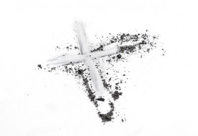 Ashes smeared into cross